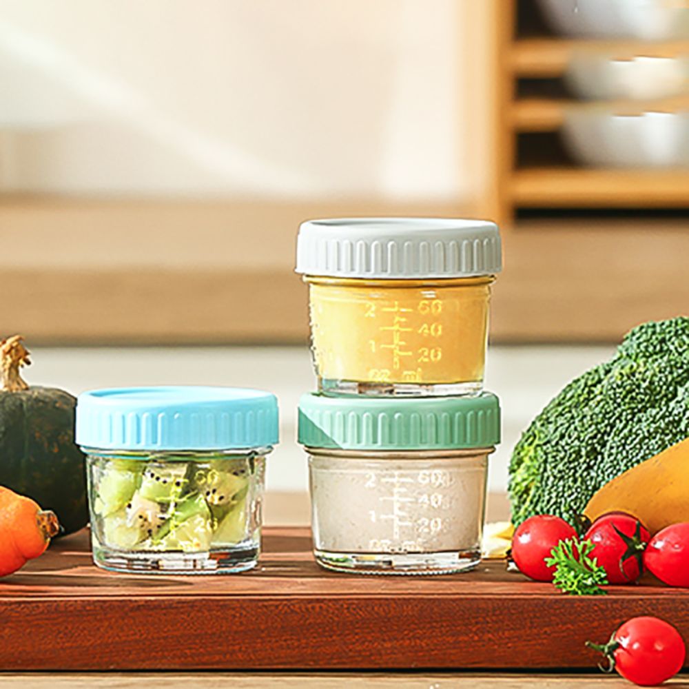 Baby Food Storage Jar - 6 Stück Einmachglas aus Glas, Babynahrungsglas,
