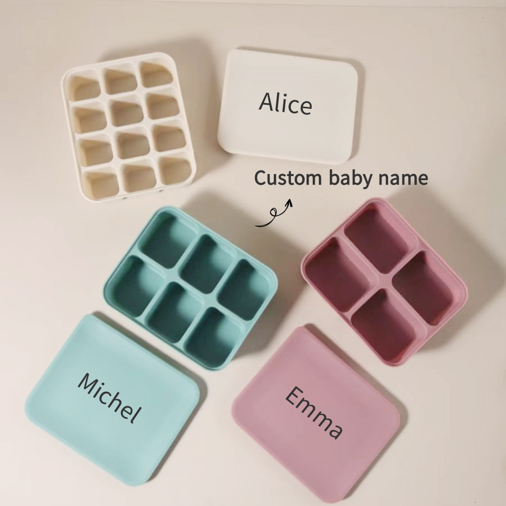 Baby Food Storage Jar - Personalisiertes Gefrierschrank-Tablett für Babynahrung mit Namen,