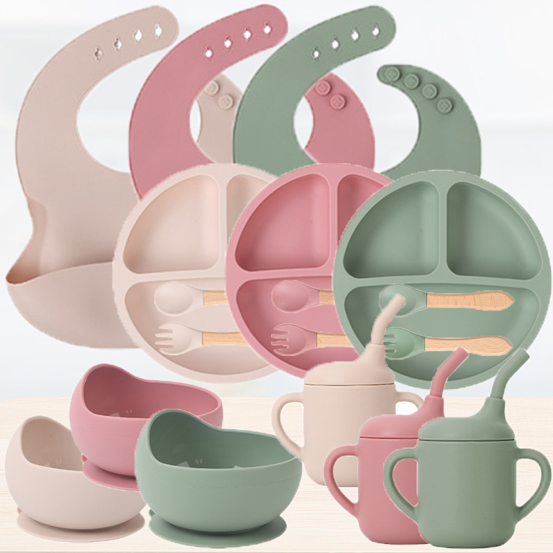 Baby Products Kit - Kinder-Silikon-Geschirr-Set für Babys, ergänzendes Essen, Training,