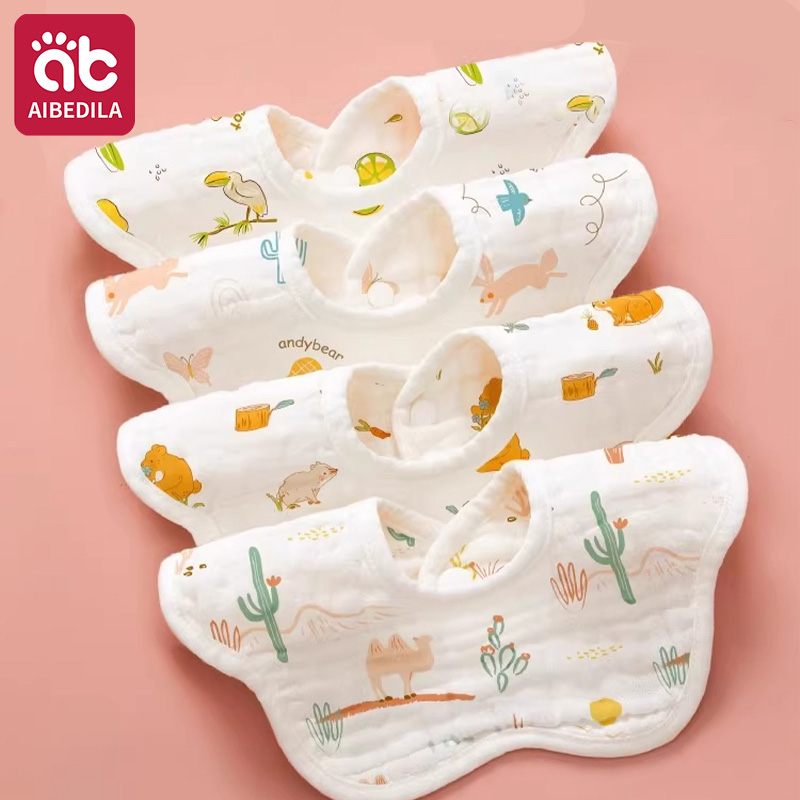 Baby Products Kit - AIBEDILA 3/5 Stück Baby-Lätzchen aus Baumwolle,