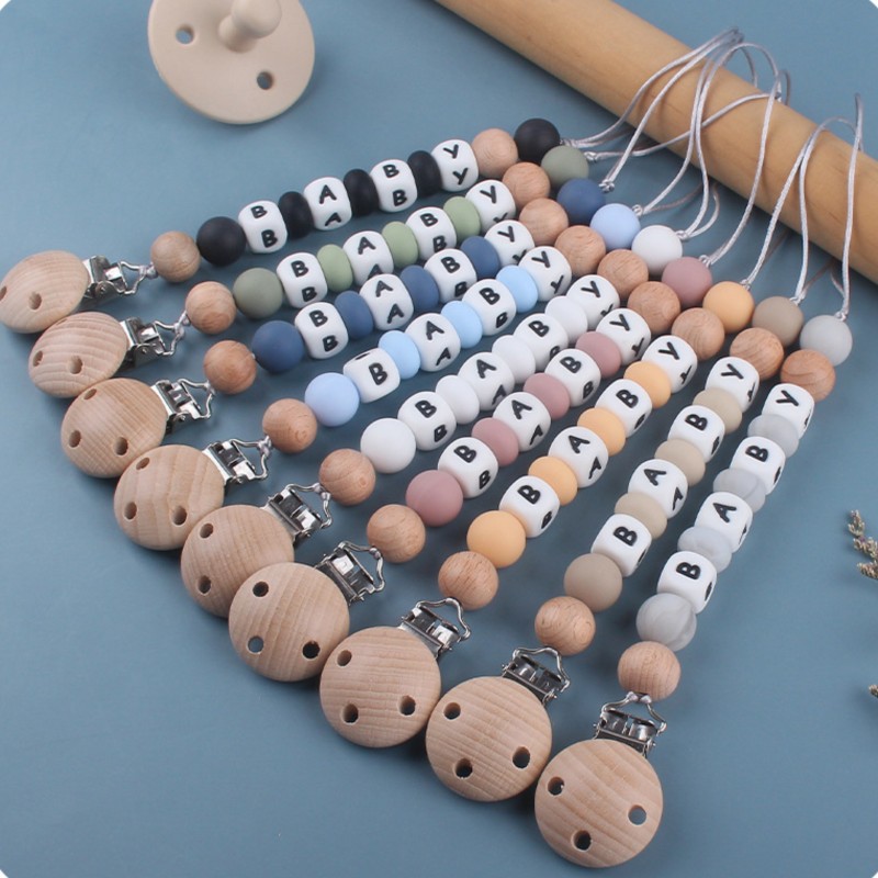 Baby Products To Gift - Schnullerhalter Clip Anpassung Name Silikon Schnullerkette