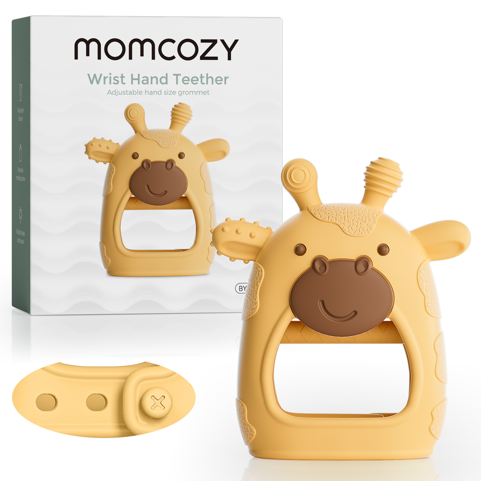 Baby Products Essentials - Momcozy Baby-Beißring-Spielzeug, Baby-Beißspielzeug, Baby-Beißentlastung, lebensmittelechtes Silikon,